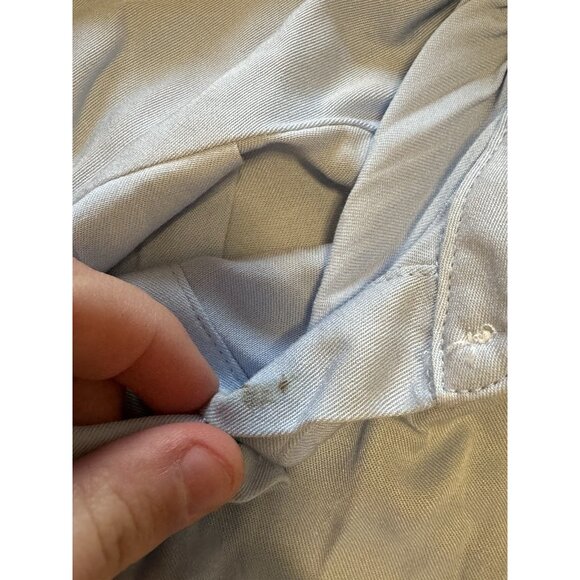 Rose + Olive Blouse Shirt Size Large Blue Button Down Lightweight Rayon Casual - Picture 4 of 10